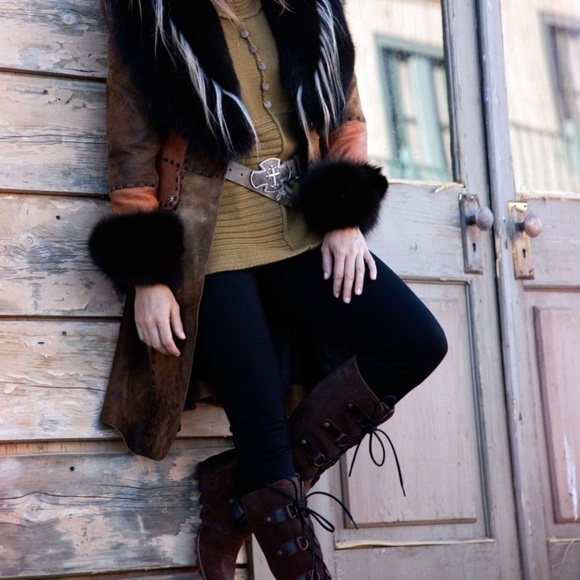 Sorel Joan Of Arctic Wedge Tall Leather Boots Lace Up EUC Size - 6 - Picture 9 of 9